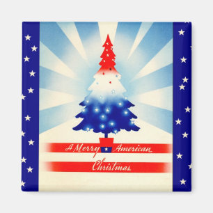 Íman Magnet Patriótico de Árvore do Natal Americano f