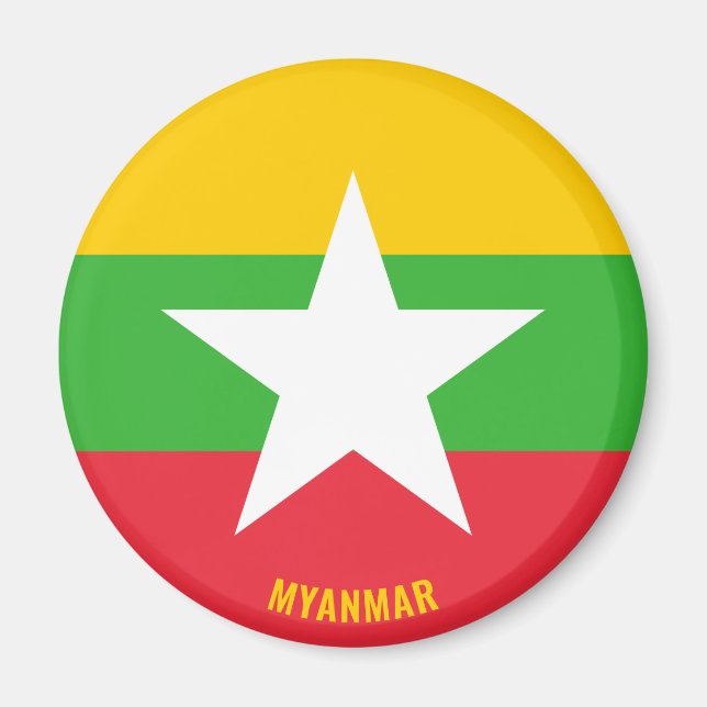 Íman Magnet Patriótico encantador de Myanmar (Frente)