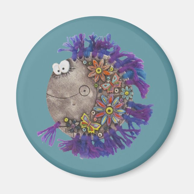 Íman Magnet - Peixe de Fios Roxo - Papa (Frente)