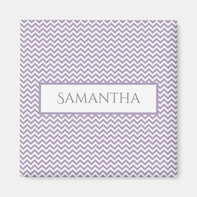 Íman Magnet Personalizada Simples Chevron Roxo (Frente)
