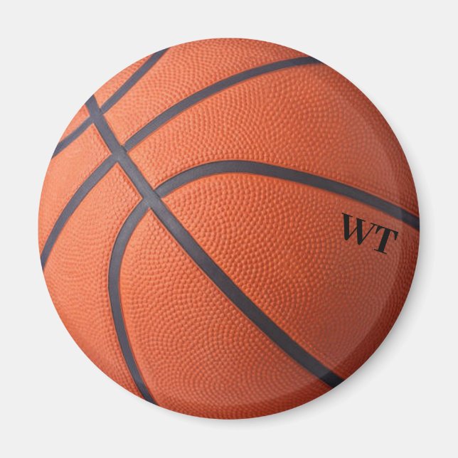 Íman Magnet Personalizado de Iniciais de Basquete (Frente)