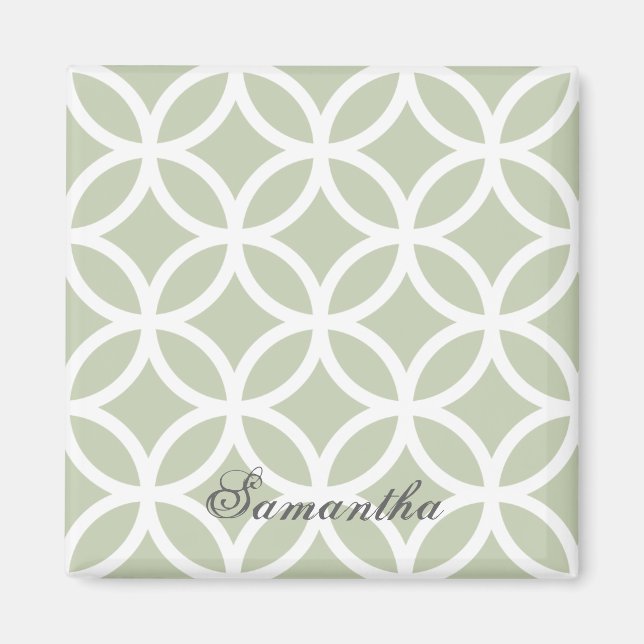 Íman Magnet Personalizado de Padrão de Diamante Verde (Frente)