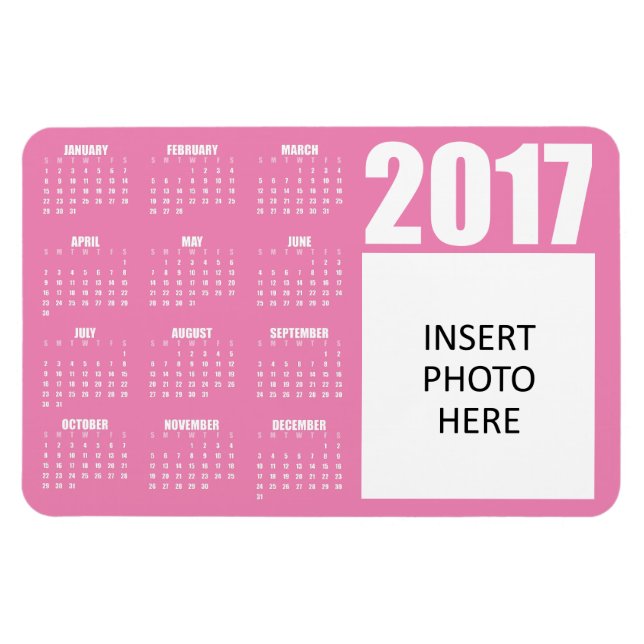 Íman Magnet Personalizado do Calendário de Fotografias  (Horizontal)