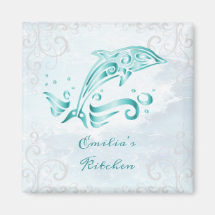Íman Magnet Personalizado do Golfinho Teal