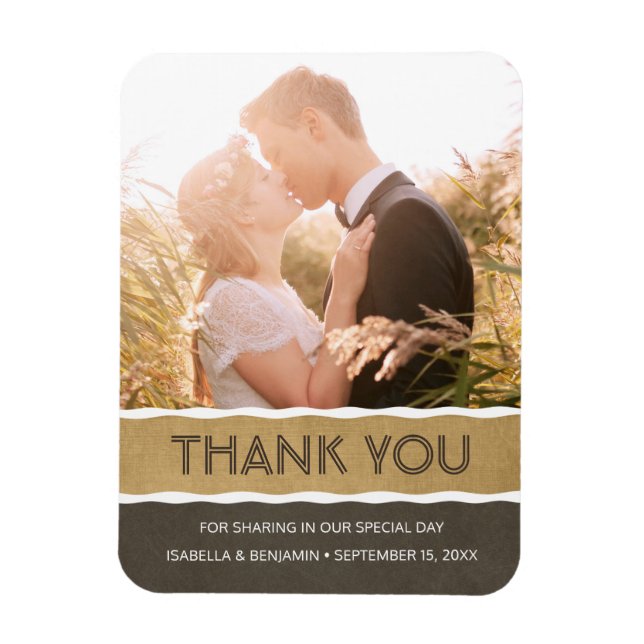 Íman Magnet Personalizado Obrigado | Foto De Casamento  (Vertical)