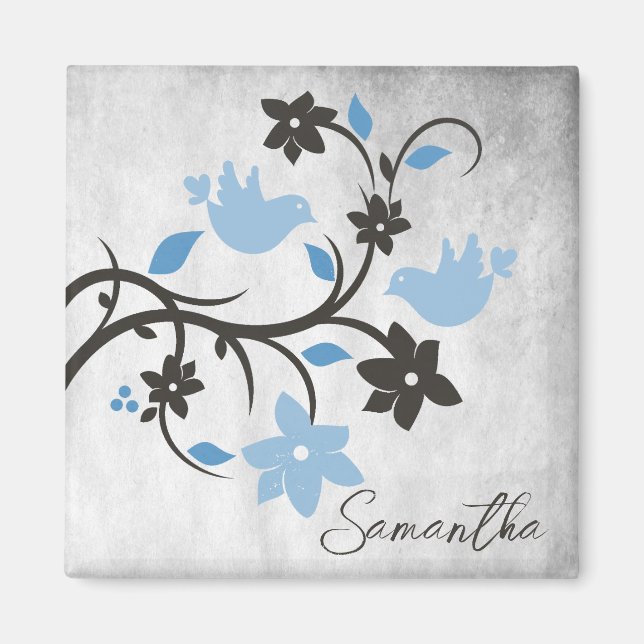 Íman Magnet Personalizado para Aves Azuis (Frente)