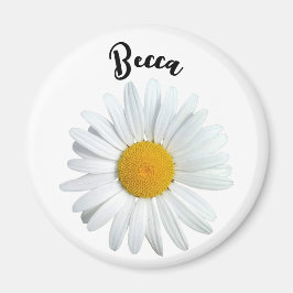 Íman Magnet Personalizado Perky White Daisy Flower