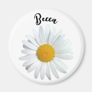 Íman Magnet Personalizado Perky White Daisy Flower
