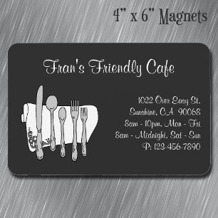 Íman Magnet Personalizado Preto do Restaurante do Dinne