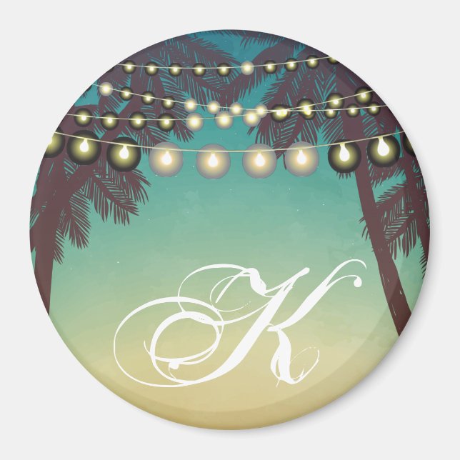 Íman Magnet Personalizado XMAS Beach Sunset Palm Trees  (Frente)