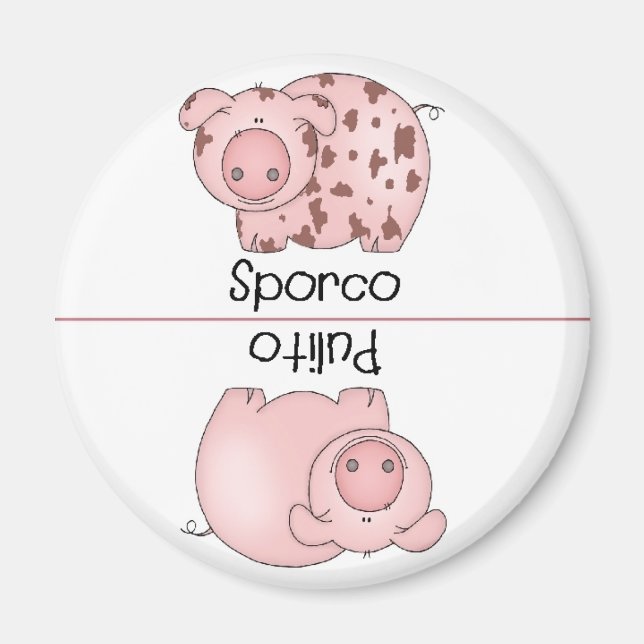 Íman Magnet Pig, máquina de lavar louça suja, italiana (Frente)