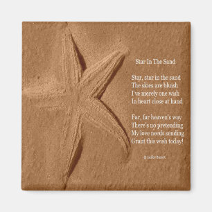 Íman Magnet Poem Star Na Base Sand Ladee