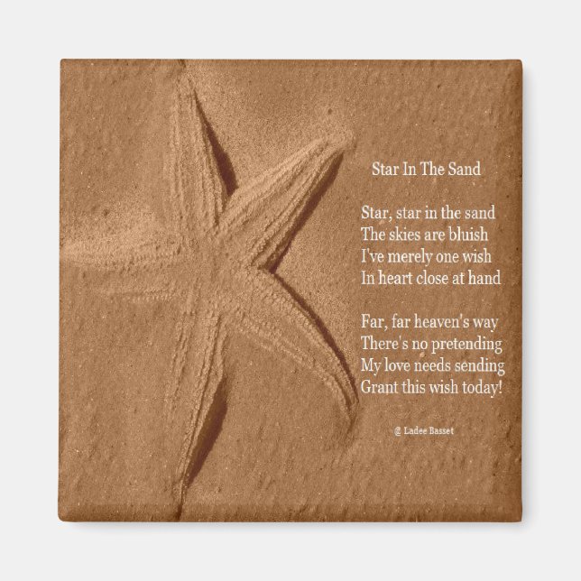 Íman Magnet Poem Star Na Base Sand Ladee (Frente)