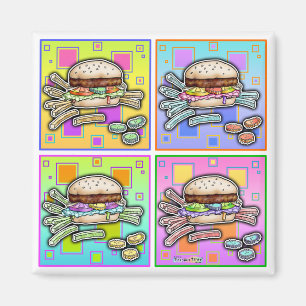 Íman MAGNET Pop Art HAMBURGER (Sq)