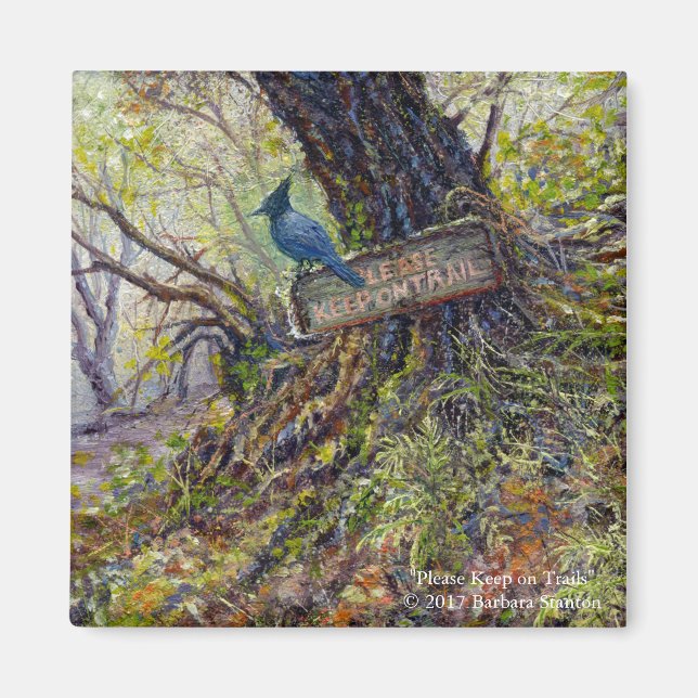 Íman Magnet "Por favor, mantenha-se em trilhas" (Frente)