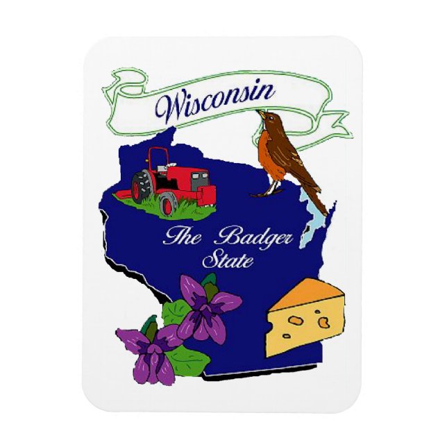 Íman Magnet Premium do Wisconsin 3x4 (Vertical)