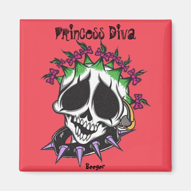 Íman Magnet - Princesa Diva Skull (Frente)