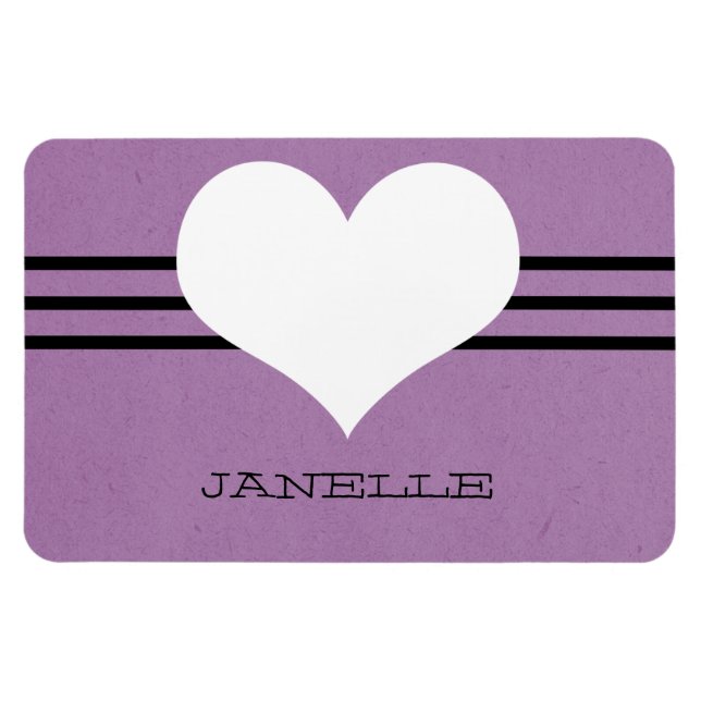 Íman Magnet Purple Modern Heart Flexi (Horizontal)