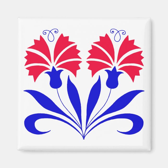 Íman Magnet Quadrado Com Cravos Eslovenos (Frente)