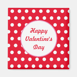 Íman Magnet Quadrado do feliz dia de os namorados (Verm