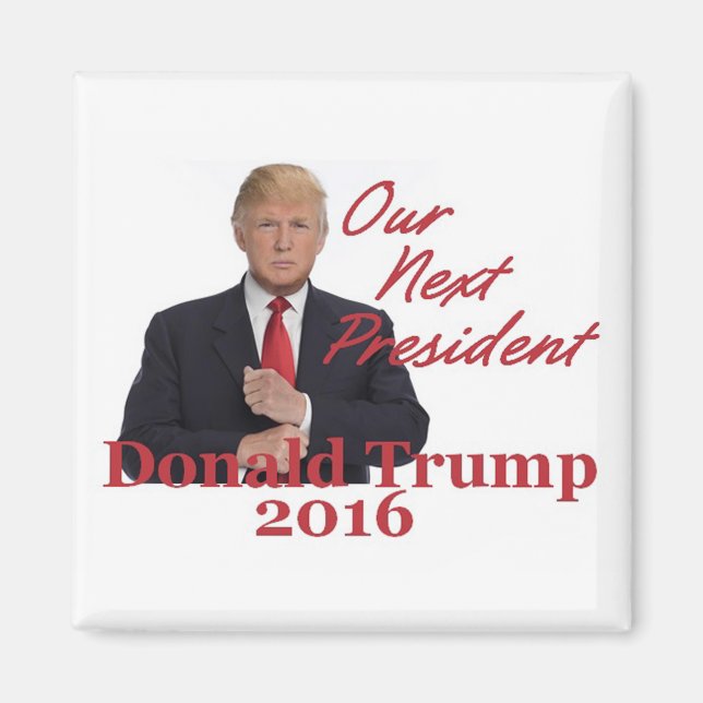 Íman Magnet Quadrado Donald TRUMP 2016 (Frente)