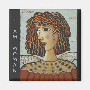 Íman Magnet Quadrado - Eu Sou Um Pássaro Mulher