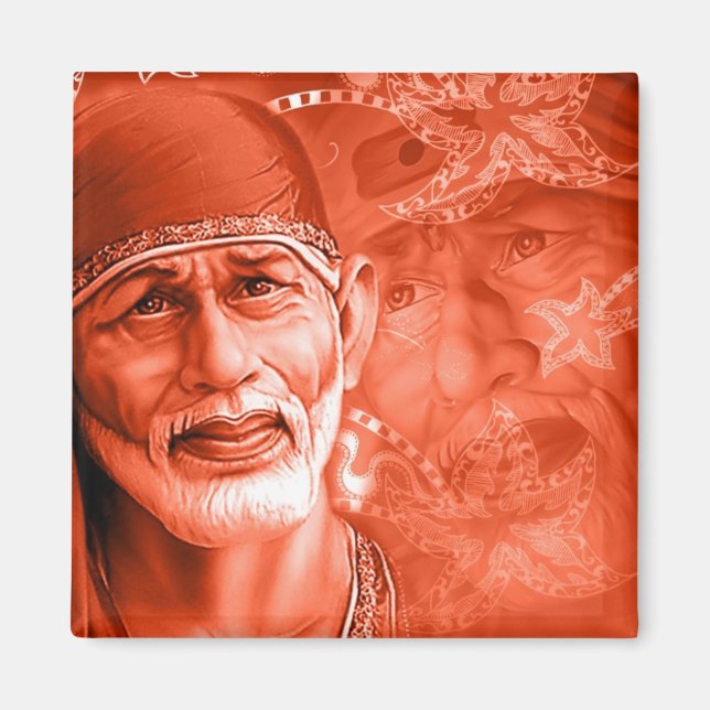 Íman Magnet Quadrado - Sai baba (Frente)