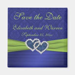 Íman Magnet Real Azul e Chartreuse Damask