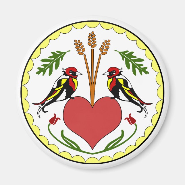 Íman Magnet Redonda - Relação Longa e Feliz Hex (Frente)