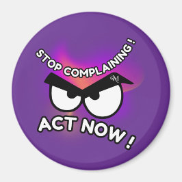 Íman Magnet Redondo : Agir Agora (roxo)