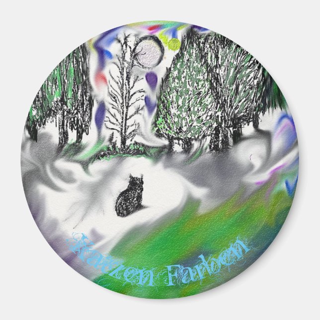 Íman Magnet Redondo 'Katzen Farben' (Frente)