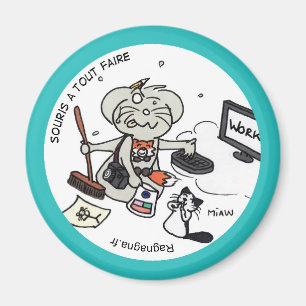 Íman Magnet redondo “Rato a fazê-lo todo "