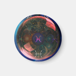 Íman Magnet Redondo - Tema Zodíaco - Peixes