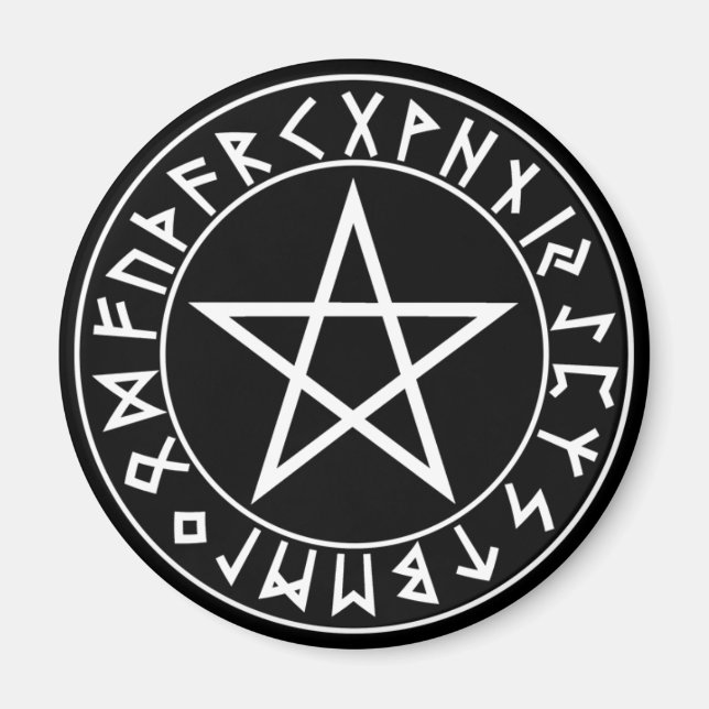 Íman magnet Rune Pentacle no Blk (Frente)