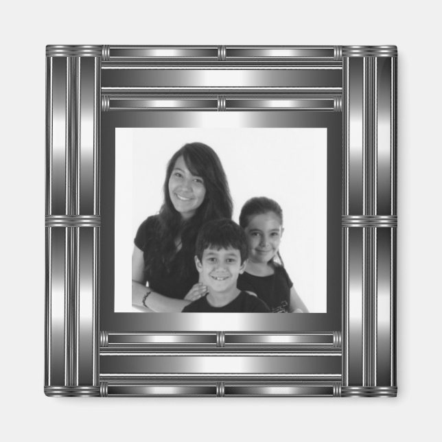 Íman Magnet Silver Chrome Adicionar Sua Foto (Frente)