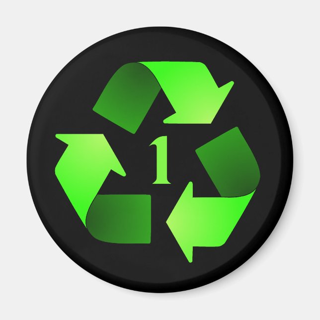 Íman Magnet - Símbolo de reciclagem - Verde nº 1 (Frente)