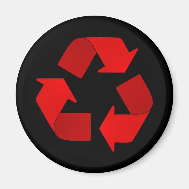 Íman Magnet - Símbolo de Reciclagem Vermelho (Frente)