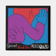 Magnet Square Obrigado e Merci