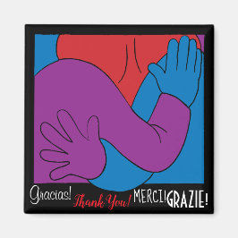 Íman Magnet Square Obrigado e Merci