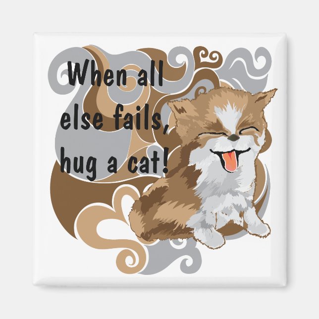 Íman Magnet Square Quando todo o resto falhar, abraça u (Frente)