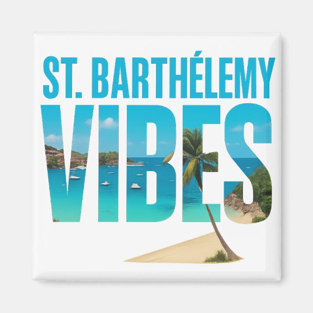Íman Magnet St. Barthélemy Vibes | Souvenir tropical (Frente)