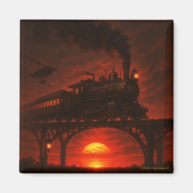 Íman Magnet steampunk Le Train des Ombres (Frente)