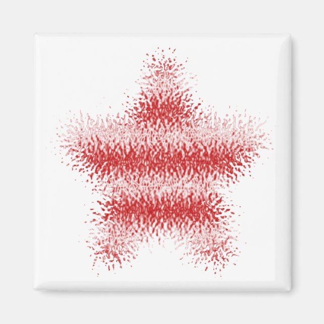 Íman Magnet Striped USA Warped Star (Red & White) (Frente)