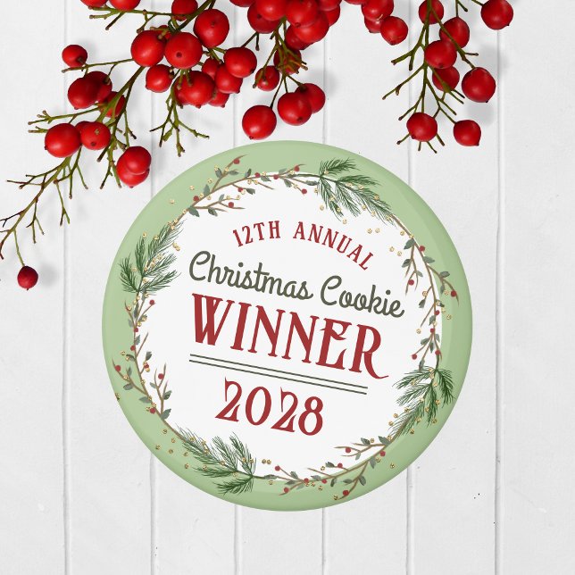Íman Magnet, vencedor do prêmio anual de férias (Christmas Holiday Competition Prize Magnet for the Winner. Great for Cookie & Sweater Contests!)
