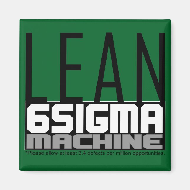 Íman Magnet Verde da Máquina LEan Six Sigma (Frente)