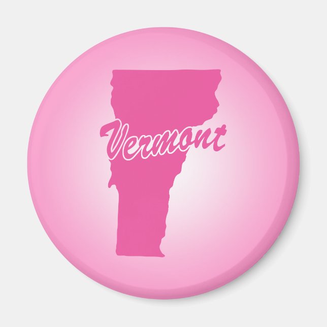 Íman Magnet Vermont Estadual Rosa (Frente)