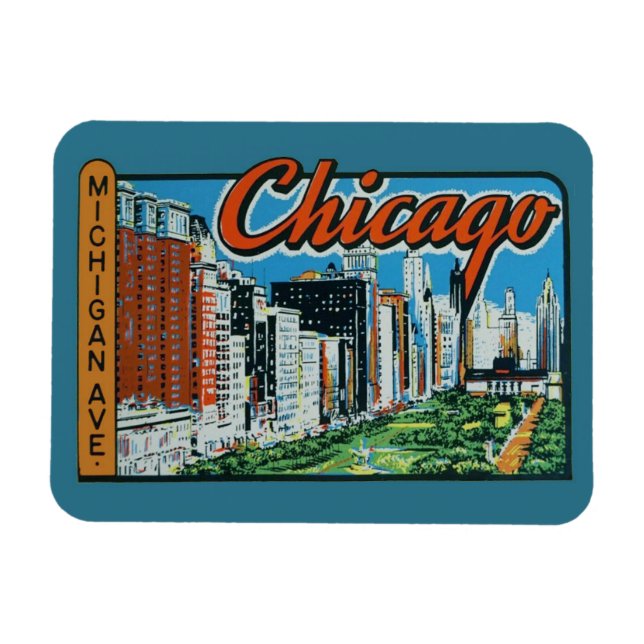 Íman Magnet Viagem de Chicago (Horizontal)
