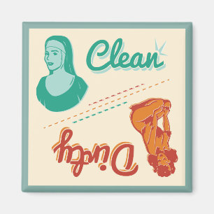 Íman Magnet ~ Vintage Retro Clean/Dirk Dishwasher