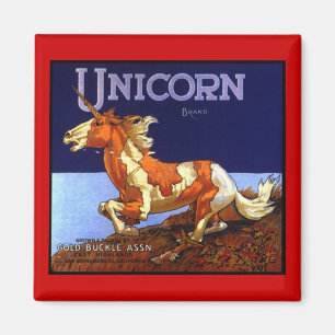 ÍMAN MAGNET ~ VINTAGE UNICORN MARCA PRODUZ RÓTULO EH CA