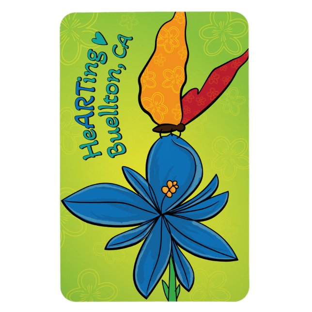 Íman Magnet - Violet(te) e Butterfl - Buellton.Art (Vertical)